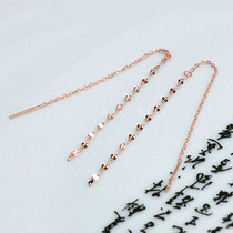 Hans Pure Silver Plated Rose Gold Earline Purple Gold 14K Elegant Know-How Long flow Su glossy Shiny Personality Earmark