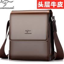 Tianhong kangkangaroo genuine leather mens bag single shoulder bag mens slanted satchel bag casual backpacker ox leather bag hanging bag 2022 new