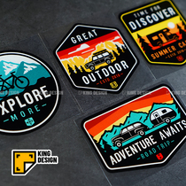 King Car Sticker Outdoor Adventure Off-Road Family Sticker RV Camping Bike Crossing Waterproof Reflective Sticks