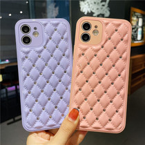 Diamond small fragrant wind mobile phone case liquid iPhone12Promax fine hole xs Apple 11p lambskin drill shell suitable