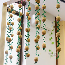 Kindergarten classroom indoor and outdoor creative bamboo products Bamboo ball wicker charm hanging curtain Landscaping materials