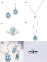 Zhenxinzhen to sea blue treasure Morgan stone necklace ring pendant private custom deposit
