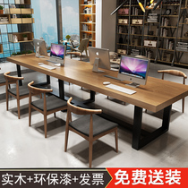 European and American style solid wood conference table simple modern desk negotiation table chair set up long table table table work table
