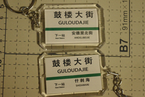 Beijing Metro Line 8 Gulou Street Station stop sign key chain(the picture shows both sides)