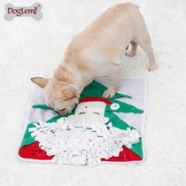 Pet Santa sniff pad stowage food leak training dog toy puzzle decompression Christmas gift pet supplies