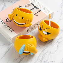 Morning Xiang Home Expression Pack Ashtrays Cute Creativity Ceramic Large Smoke Cylinders Personality Trend On-board Windproof Anti-Fly Ash