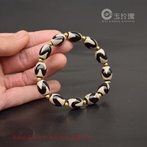 Tibet mirror tiger tooth pearl bracelet small and exquisite old agate chalcedony hand decoration Wen play Tibetan hand string spar chain