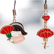 zakka loves mother metal mobile phone pendant mobile phone chain bag chain key chain cute two types into the spot