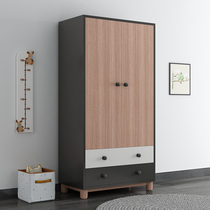 Childrens wardrobe two doors simple bedroom wardrobe environmental protection economy cute fun boys and girls Princess wardrobe solid wood cabinet legs