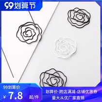 White rose paperclip cartoon clip clip creative paper pin shaped pin shaped earrings pendant office supplies