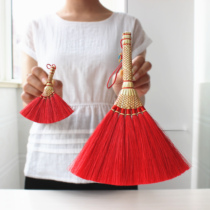 Sorghum handmade broom Chinese red wedding broom Spring Festival broom baby baby sleep Dragon Boat Festival pendant