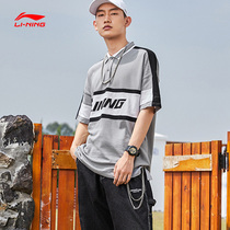 Li Ning Mens Spring Summer New Sports Fashion Series Short Sleeves POLO Shirts Casual Fashion Loose Comfort Short Sleeves