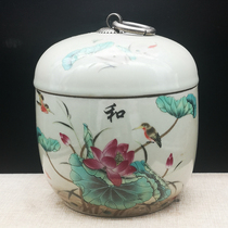 Tongzhi annual pastels and Wanshixing tea cans antique porcelain antique collection antique ornaments