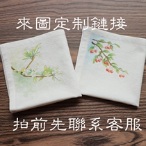 Clear language to map custom link cotton hand with handkerchief sweating cotton soft multi-color handkerchief one set