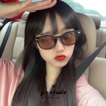 Summer sunscreen glasses retro brown sunglasses driving polarized anti-ultraviolet sun glasses for men and women tide can be matched with myopia