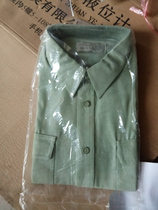 Olive green short sleeve shirt stock