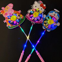 Luminous Large Number Windmill Childrens Toys Outdoor Decoration Props Plastic Seven Colorful Windmills Night Market Stall Hot Sell