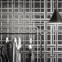 Retro classic black and white plaid mosaic puzzle toilet bathroom restaurant clothing store tile non-slip floor tiles