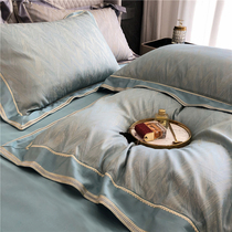High-end light and luxurious 120 long suede cotton jacquard quilt cover four pieces of full cotton pure cotton minimalist modern Nordic wind bed
