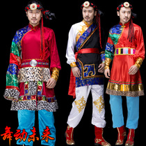 New Tibetan dance costume Male adult Zashidler performance costume Ethnic minority performance costume Pot Zhuang dance