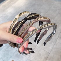 Chain Rhinestone thin edge hair band headband female net red Korea ins tide quality simple and versatile out of the hair accessories