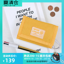 Rough Enough American short multi-card canvas wallet Youth Student tri-fold casual zipper coin purse