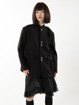 ECCE HOMO 21AW ostrich feather Chinese collar suit sweet cool metal buttons autumn and winter thick woolen coat