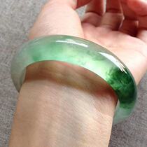 Mandalay bracelet Myanmar glutinous ice floating flower oil youth color jadeite jade bracelet green jade bracelet jade bracelet