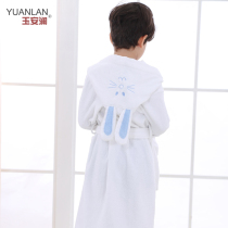Cotton towel childrens bathrobe cotton female child absorbent quick-drying bathrobe cartoon with hat can wear bath towel swimming