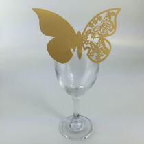Butterfly Cup card seat card wedding hollow laser card love card card table card Paper Lace wedding wine glass decoration