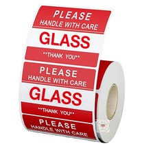 500 sheets Roll foreign trade English careful glass fragile sticker sticker self-adhesive label express logistics packaging box sticker