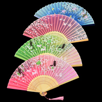 Fan Xia Ancient Wind Folding Fan Children Hanfu Chinese Style Cheongsam Fairy Classical Dance Fan Small Folding Fan