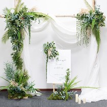 Customized forest wedding props wedding green flower arrangement simulation flower fake flower arch decoration flower arrangement background