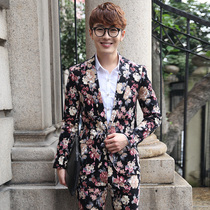 Plus size Korean version of the star with the same mens broken suit small suit slim nightclub suit singer performance suit