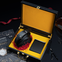 Seven Wolves Leather Belts Wallet Gift Box Suit Upscale Mens Gift Cow Leather Short Wallet Genuine Leather Automatic Buckle Belt