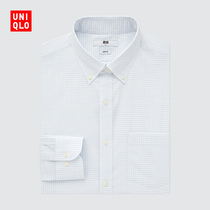 UNIQLO Mens Worsted Stretch Plaid Shirt (Long Sleeve) 448274 UNIQLO