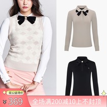 Autumn and winter New Korea imported moisture-drying warm golf casual fashion tennis bow long sleeve base
