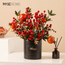 Rich Fruit Pomegranate Fruit Emulation Floral Plastic Large Bouquet Home Living Room Decoration Pendulum table Flower Flowers Fake Flowers
