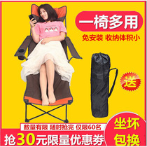 Outdoor recliner folding portable ultra-light car actor fishing backrest simple beach lunch break nap chair bed