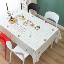 PVC tablecloth waterproof oil-proof and anti-scalding disposable tablecloth household rectangular Nordic light luxury ins style tea table mat