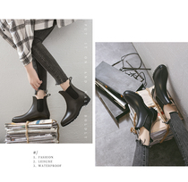 Japanese GP rain boots fashion outer wear rain boots non-slip water boots middle tube rubber shoes Adult galoshes short tube waterproof shoes