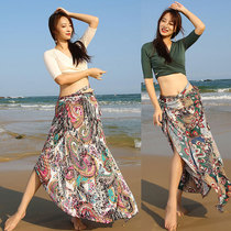 Belly dance wrap dress Oriental dance skirt Hip towel Belly dance skirt Bottoms New waist skirt long skirt apron Hip towel skirt