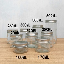 150ml 200ml transparent glass bottle caviar birds nest bottle sealed jar with lid jam straight cylinder mousse cup