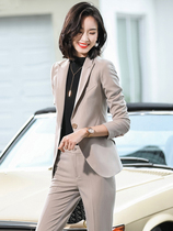 Khaki suit jacket womens 2021 spring and summer thin section design sense temperament casual professional formal small suit suit