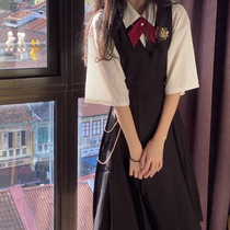 Milk skirt JK uniform skirt suit Full set of spring and summer college style card milk skirt vest dress two-piece set of class clothes