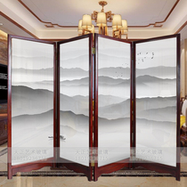 New Chinese Mural Landscape Painting Laminated Glass Wall Partition Background Living-room Bedroom Bookhouse Video Screen Dimmable Silk