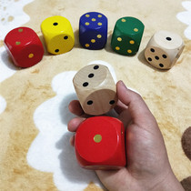 Large 5cm point sieve colorful number game color wooden oversized dice toy 5 colors optional