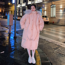 Large size pregnant women winter cotton-padded jacket 2021 New Korean version of loose pregnancy late cotton-padded jacket long winter coat