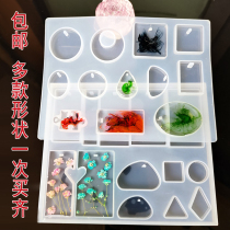 Porous crystal drop glue mold necklace mold pendant mold silicone jewelry with hole water drop square Oval puzzle
