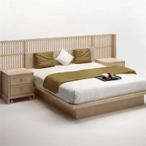 Solid Wood New Chinese Style Large Bed By Dog Light Lavish Style Personality Bedroom Bunk Bed Hotel Folk Guest Room Complete Set of furniture
